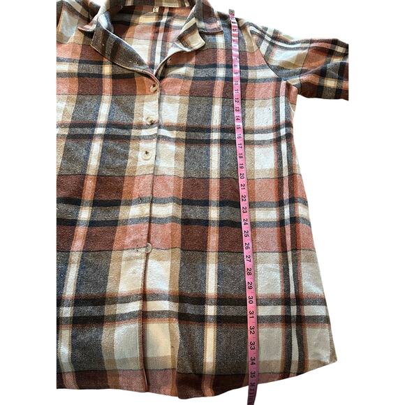 HOTOUCH Women's Plaid Shacket Jacket Button Lapel Flannel w/Pockets - XXL - Picture 10 of 12